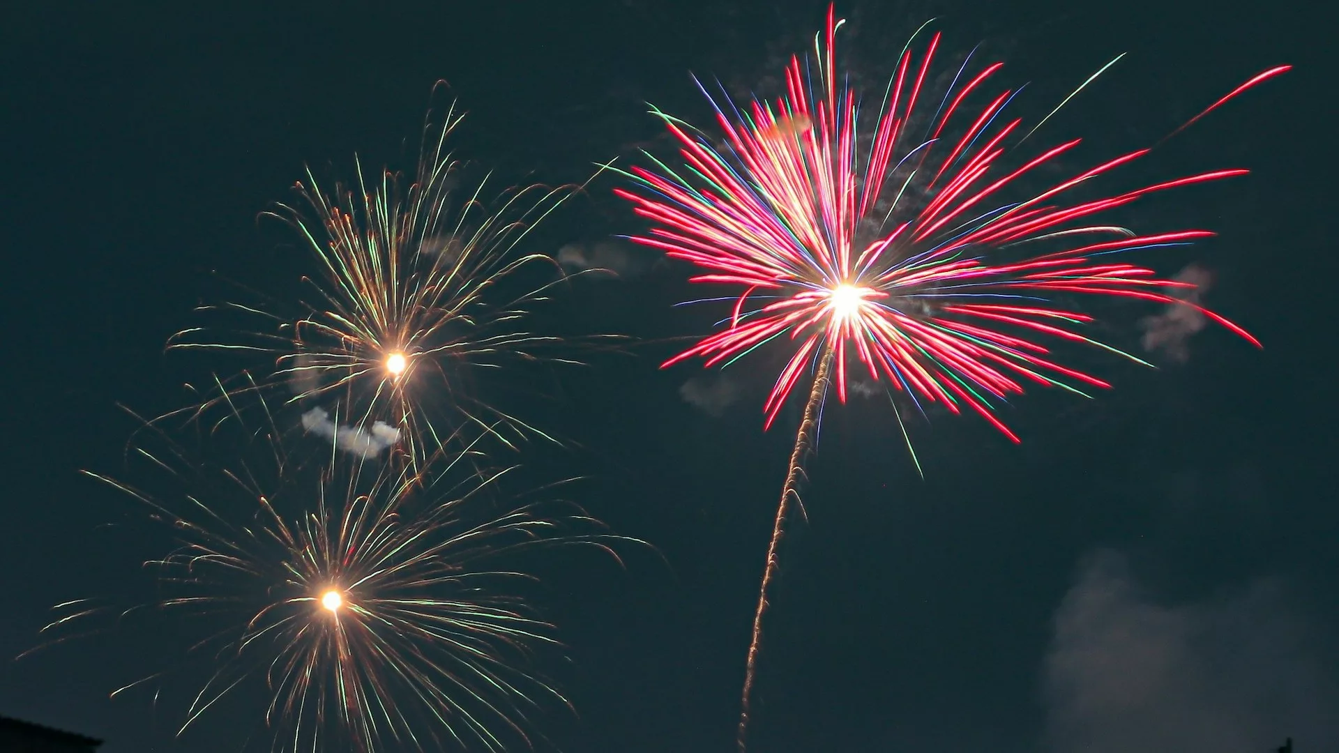 Fireworks off in the sky on bonfire night